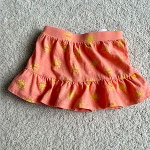 Coral Sun Print Ruffle Skort